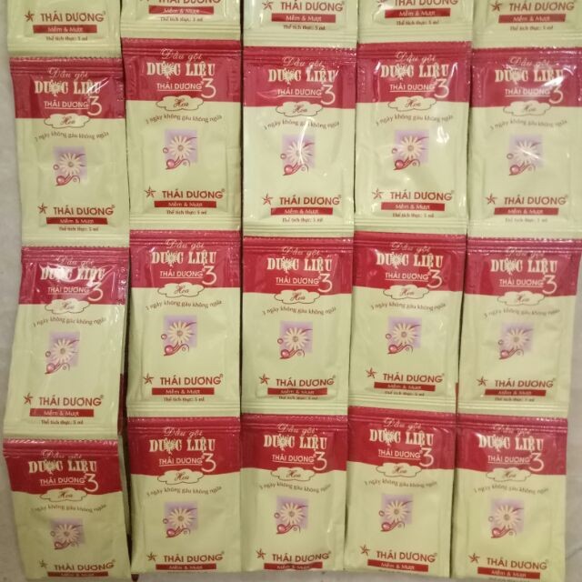 Combo 50 Gói Dầu Gội Dược Liệu Thái Dương 3 (5Ml/Gói) Hương Hoa