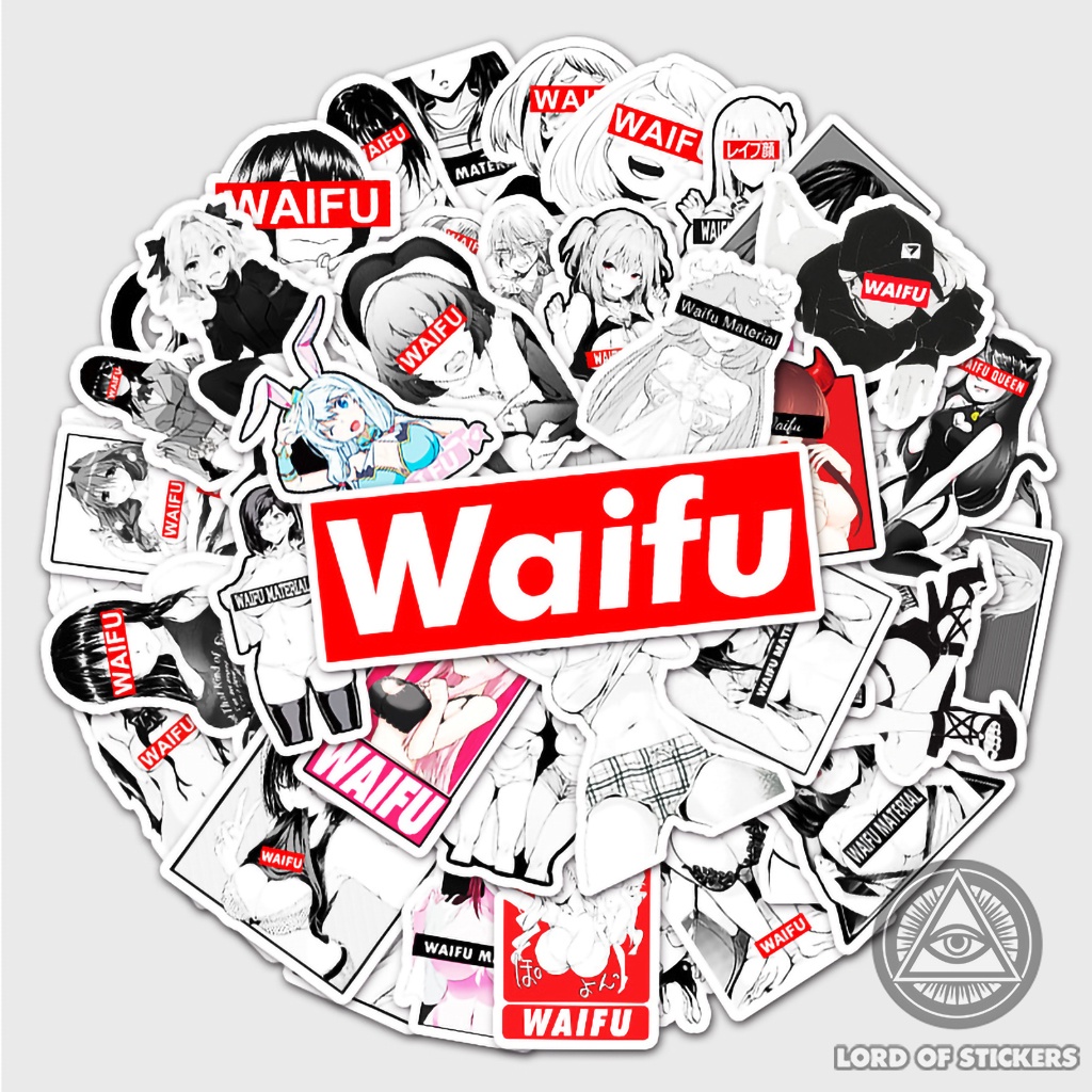 Set 51 Hình Dán Cô Gái Anime Waifu Sexy Hentai Ecchi Sticker Chống Thấm Nước Trang Trí Mũ Bảo Hiểm, Laptop, Ván Trượt