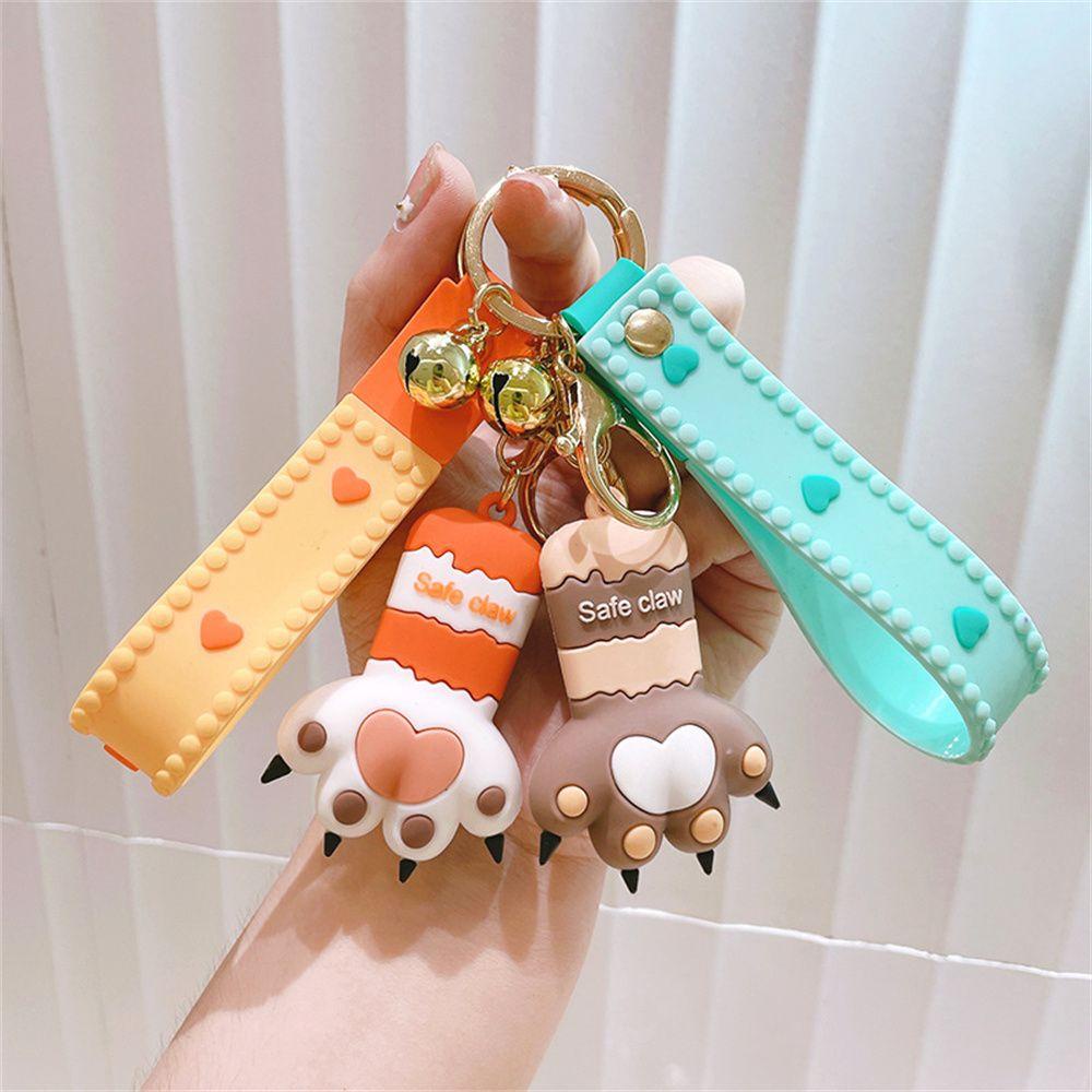 IVORY Móc Khóa Hình Chân Mèo May Mắn Thời Trang