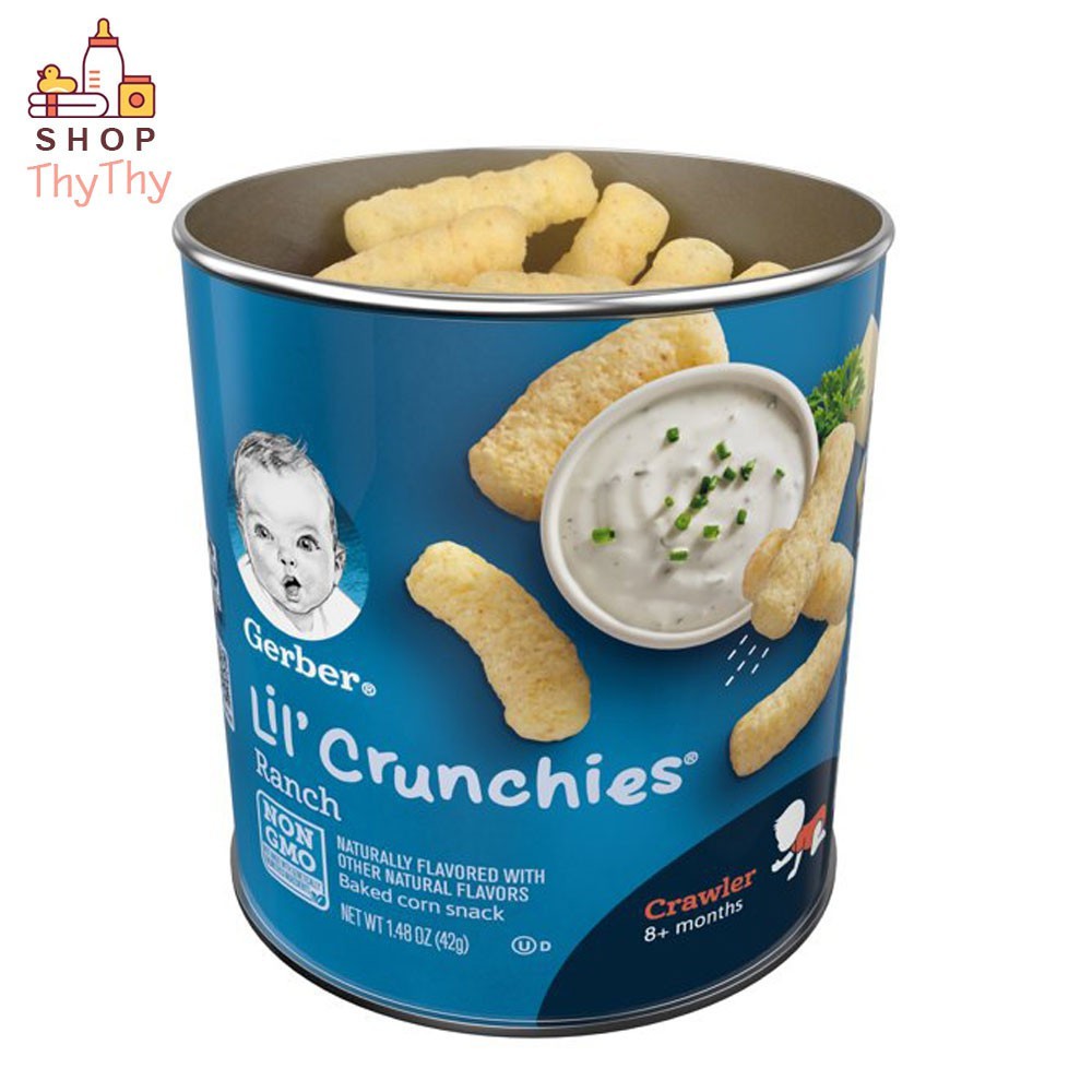 Bánh Gerber lùn Lil' Crunchies phô mai dạng que, đồ ăn dặm Gerber cho bé từ 8 tháng tuổi