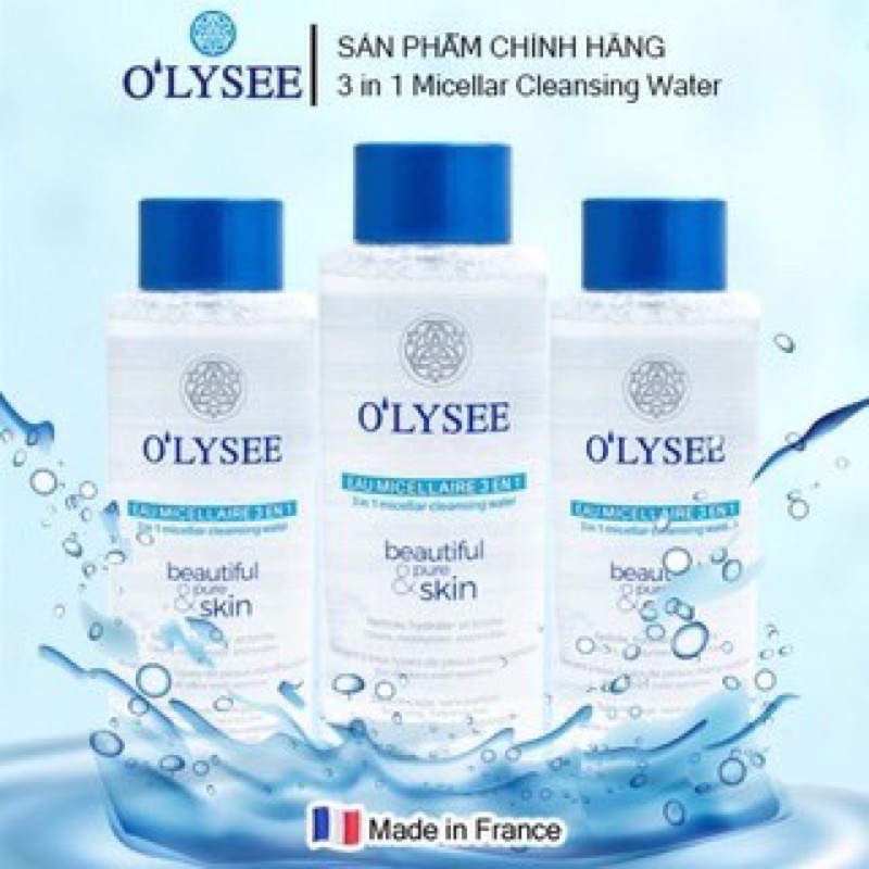 Nước Tẩy Trang O'Lysee 3 in 1 Micellar Cleansing Water 500ml (Pháp)