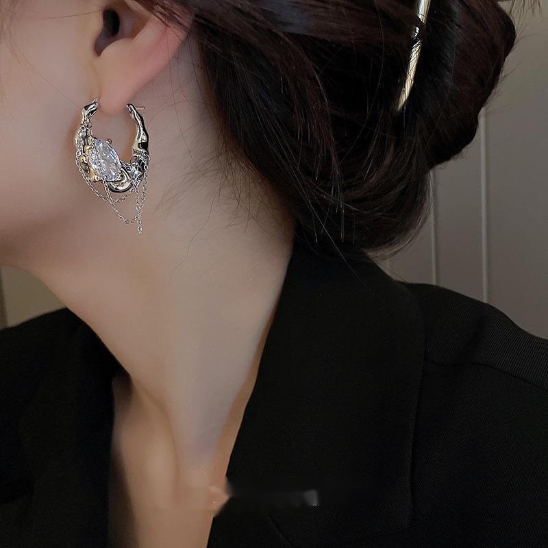 Bông Tai Đính Đá zircon Thời Trang Hàn Quốc Cá Tính