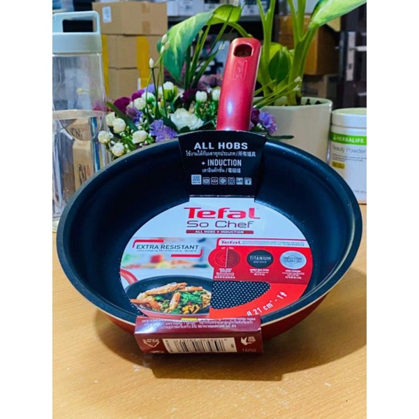 Chảo Tefal So Chef 21cm cạn lòng màu đỏ cao cấp chính hãng DrbStore