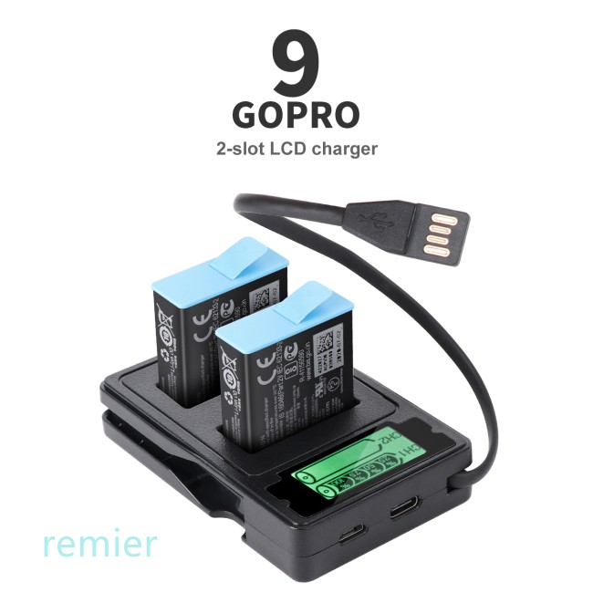 GOPRO Đồ Chơi Sạc Pin Với Màn Hình Lcd Hiển Thị Cho Go Pro 9 Gopro9 Hero9