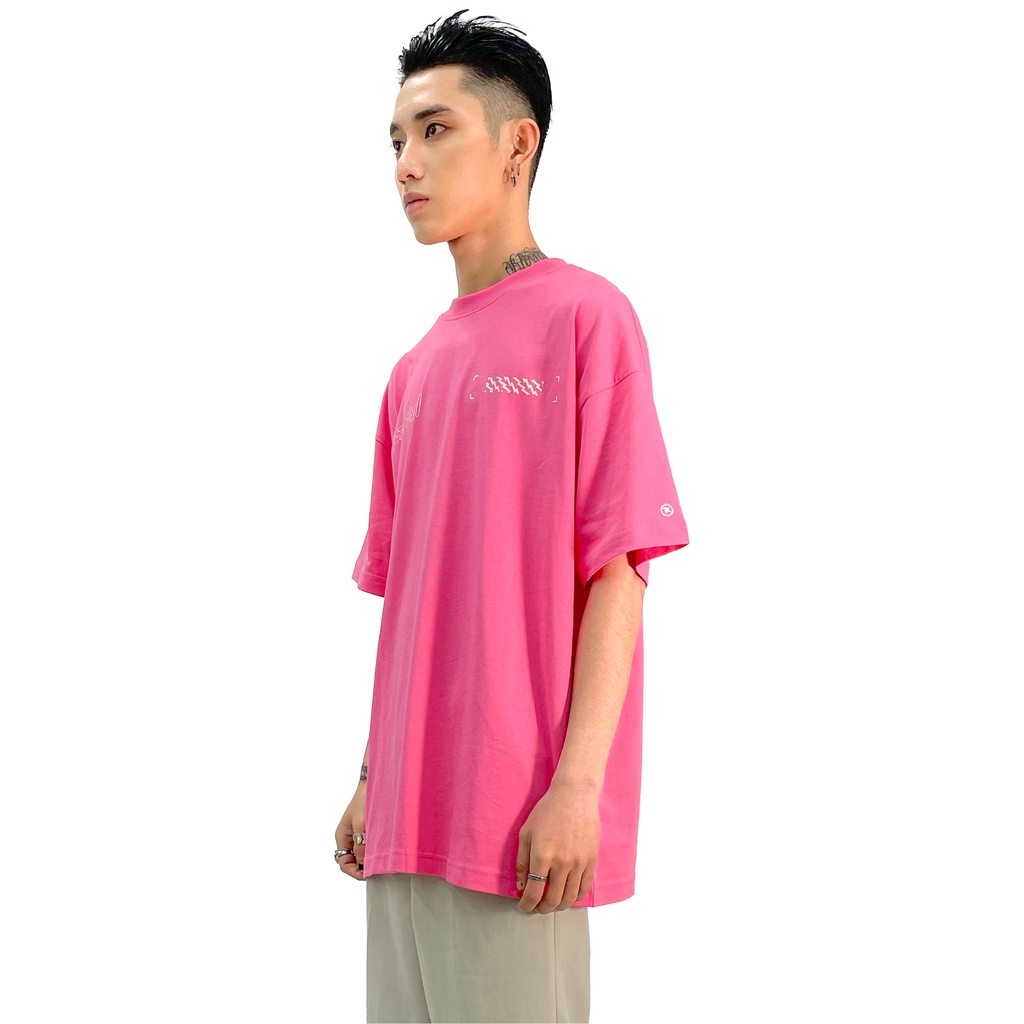 5THEWAY /public icon/ LETTER DROP SHOULDER TEE™ in PINK aka Áo Thun Hồng Tay Ngắn