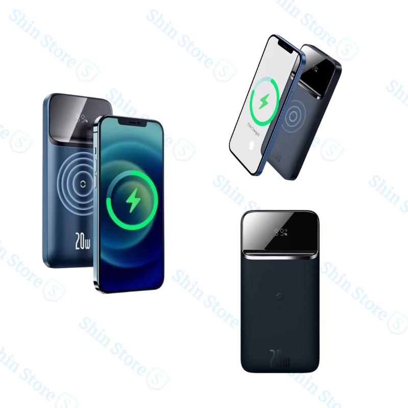 Sạc dự phòng không dây tích hợp nam châm PD 20W 10000mAh Baseus Magnetic Wireless Quick Charging Power Bank - Shin Store