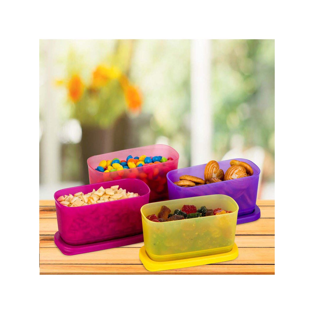 Bộ 4 hộp bảo quản thực phẩm Mini retangular 250ml Tupperware.