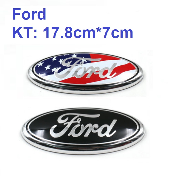 Logo biểu tượng trước và sau xe ô tô Ford, kích thước 17.8cm*7cm, chất liệu nhựa ABS cao cấp