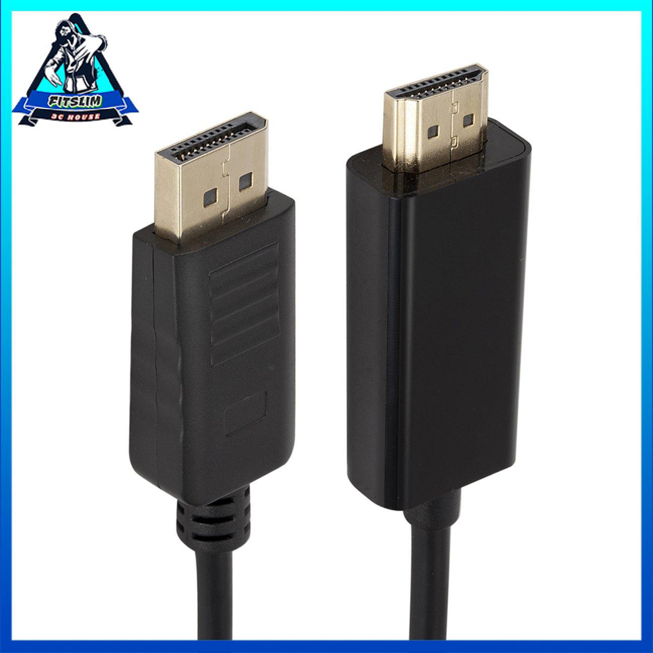 1.8 mét Màn hình mạ vàng siêu dài Cổng DP sang HDMI Cáp HDTV máy tính xách tay PC