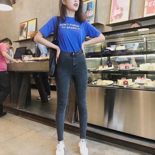 QUẦN JEAN NỮ DÁNG ÔM TOPSHOP XÁM
