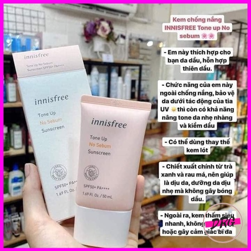 [Kem Chống Nắng Innisfree] No Sebum, Long Lasting, Triple shield