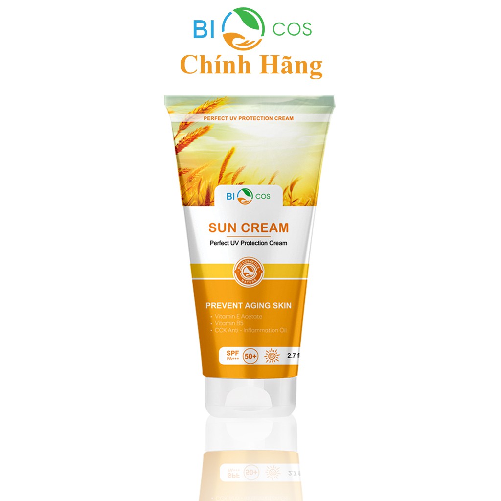 [ BIOCOS ] Kem chống nắng BIOCOS bảo vệ da khỏi các tác nhân môi trường, giảm lão hoá cho da SPF 50+++ 80g