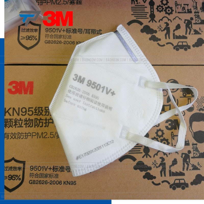 Khẩu trang chính hãng 3M 9501v+ đạt chuẩn N95 chống bụi siêu mịn PM2.5