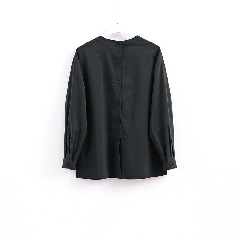 Áo sơ mi dài tay, cổ tròn, kiểu vạt một bên vai TK Fashion, SMKA275 hàng thiết kế cao cấp chất thô hàn, thanh lịch