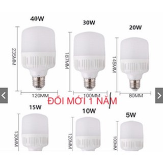Bóng led trụ 5w 10w 20w 30w 40w 50w
