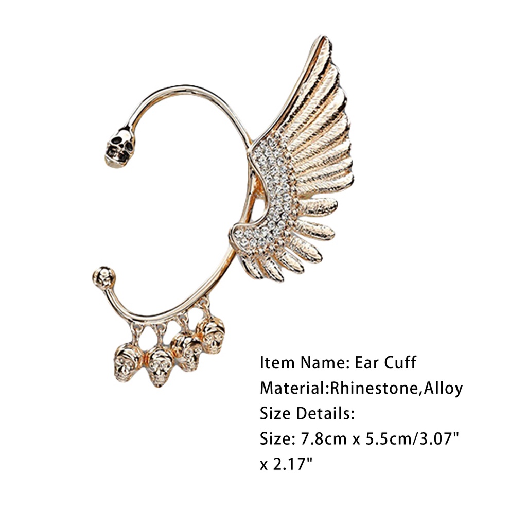 Khuyên đeo tai trái hình cánh đính đá thời trang