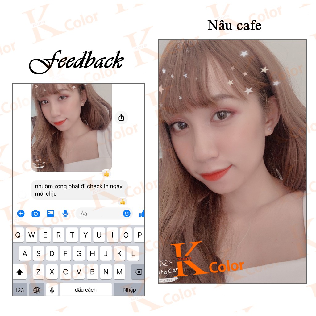 Thuốc nhuộm tóc Nâu Cafe không tẩy sử dụng tại nhà nhiều thảo dược giá rẻ Kcolor