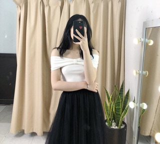 Áo nơ trễ vai