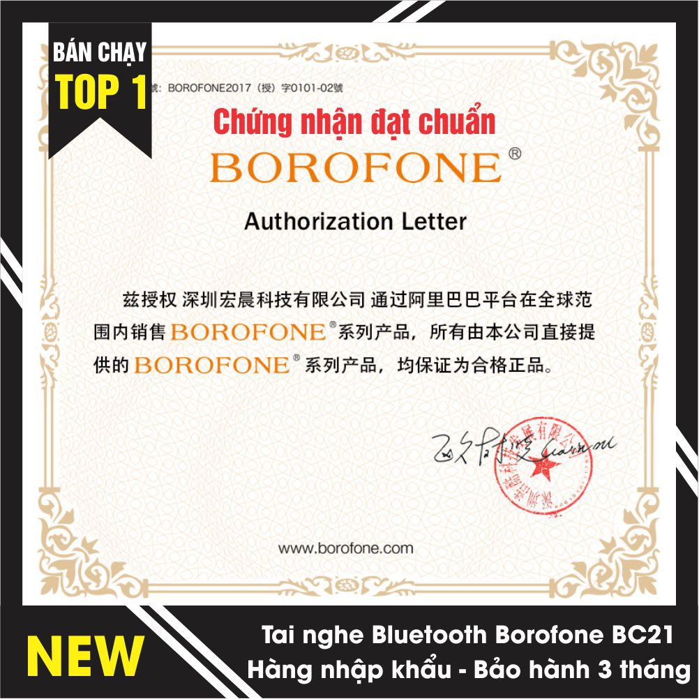 Tai nghe Bluetooth BOROFONE BC21 - Hàng Nhập Khẩu - Bảo hành 3 tháng