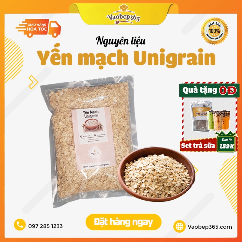 Yến mạch cán dẹp Unigrain tốt cho sức khỏe 500gr -1kg Vaobep365