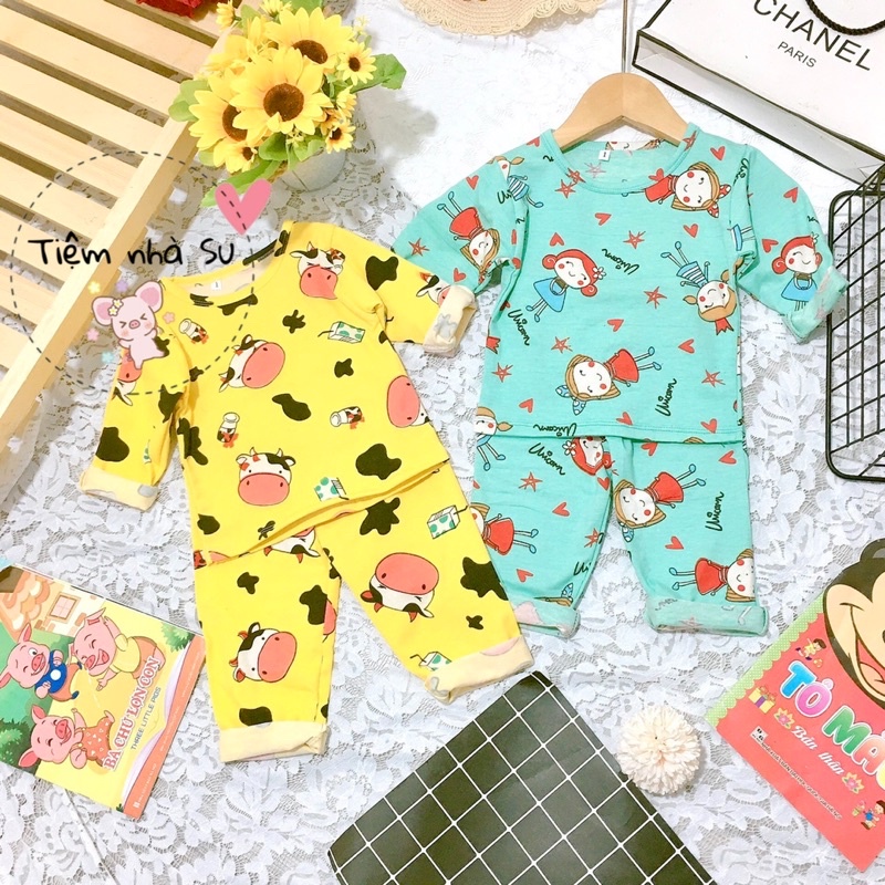 [SALE BỎ MẪU] Bộ cotton mặc nhà thu đông cho bé trai/ bé gái  (08-18kg) , bảng màu siêu lung linh