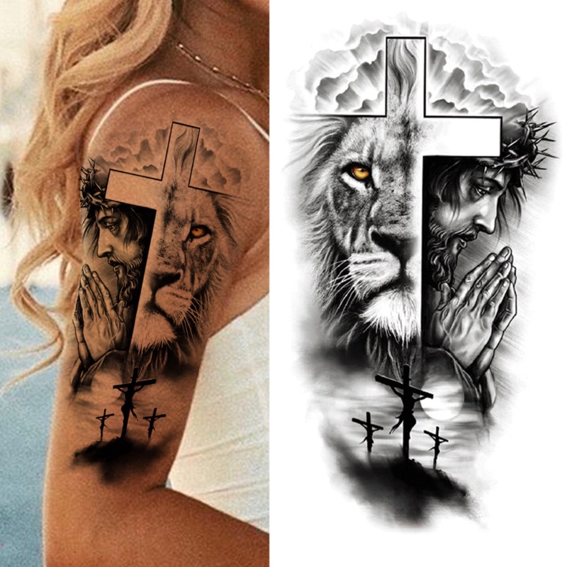 Hình Xăm Dán Tạm Thời Henna Skeleton King Animal Tatoo Màu Đen Cho Nam Và Nữ