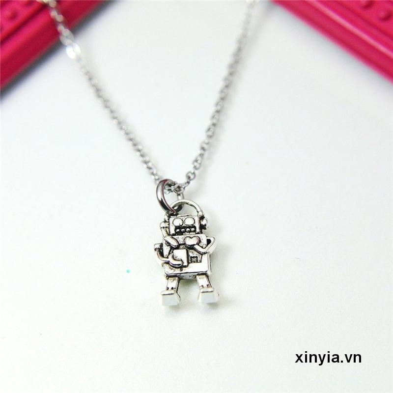 Vòng cổ mặt dây hình robot mini dễ thương phong cách hiphop thời trang