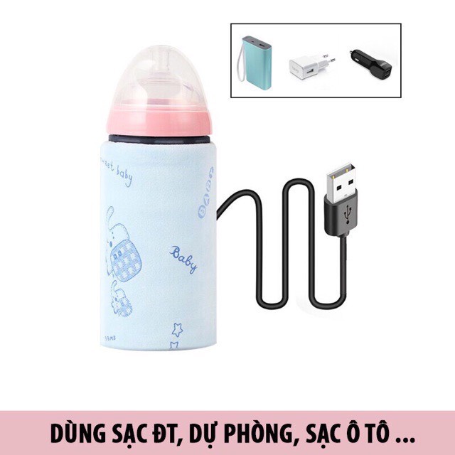 Túi ủ bình sữa thông minh có cáp sạc USB tiện lợi - B53