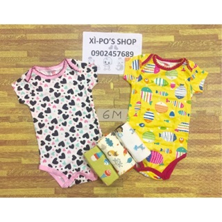 Set 5 bodysuits tay ngắn carter's love bé gái