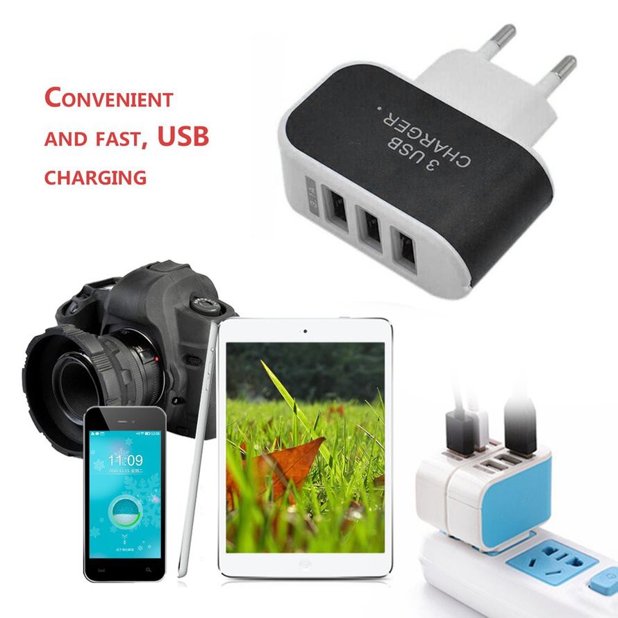 Đầu Sạc Ra 3 Cổng Usb Tiện Dụng Chất Lượng Cao