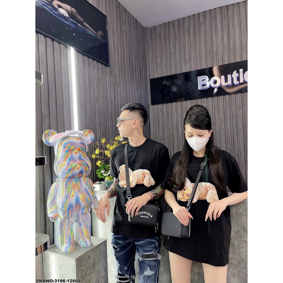 Áo thun nam nữ in Gấu 3D ngắn tay, chất cotton kiểu dáng năng động - AP40