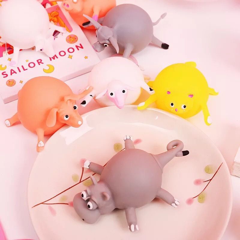 Đồ Chơi THÚ THỔI BÓNG hình khủng long gà bò nhiều mẫu giải trí mềm mịn siêu đàn hồi ngộ nghĩnh giải tỏa căng thẳng