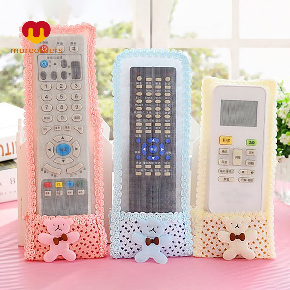 Vỏ Bọc Điều Khiển Tv / Máy Lạnh / Máy Lạnh Chống Bụi Phối Ren Hình Gấu Dễ Thương