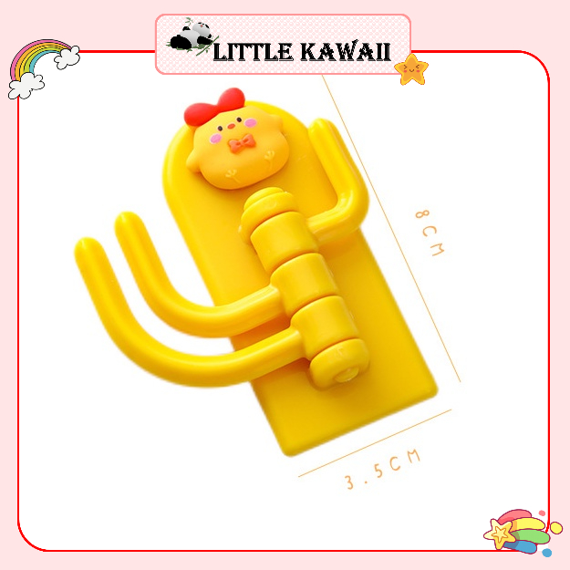 Móc treo đồ dán tường 3 nhánh xoay họa tiết hoạt hình cute