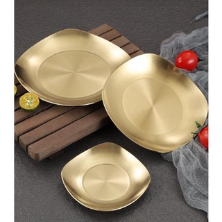 Đĩa inox vuông vàng Hàn Quốc