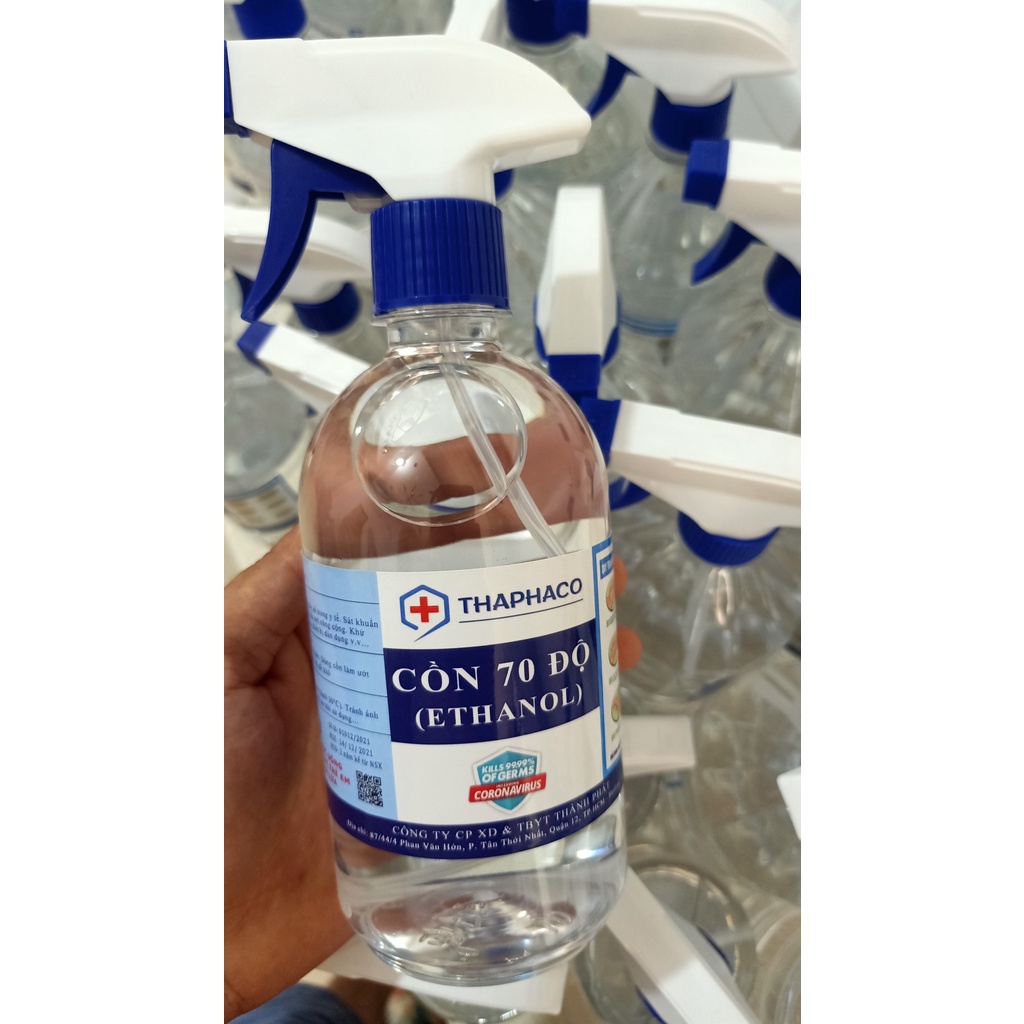 CỒN 70 ĐỘ SÁT KHUẨN, RỬA TAY LOẠI BÌNH XỊT 500ML