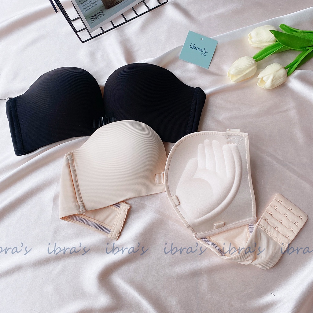 Áo Nâng Ngực Không Dây iBRA Áo Lót Không Gọng Tạo Khe Sexy Cài Trước Chống Tụt Gợi cảm Nữ Tặng Dây áo IBRA'S STORE A22