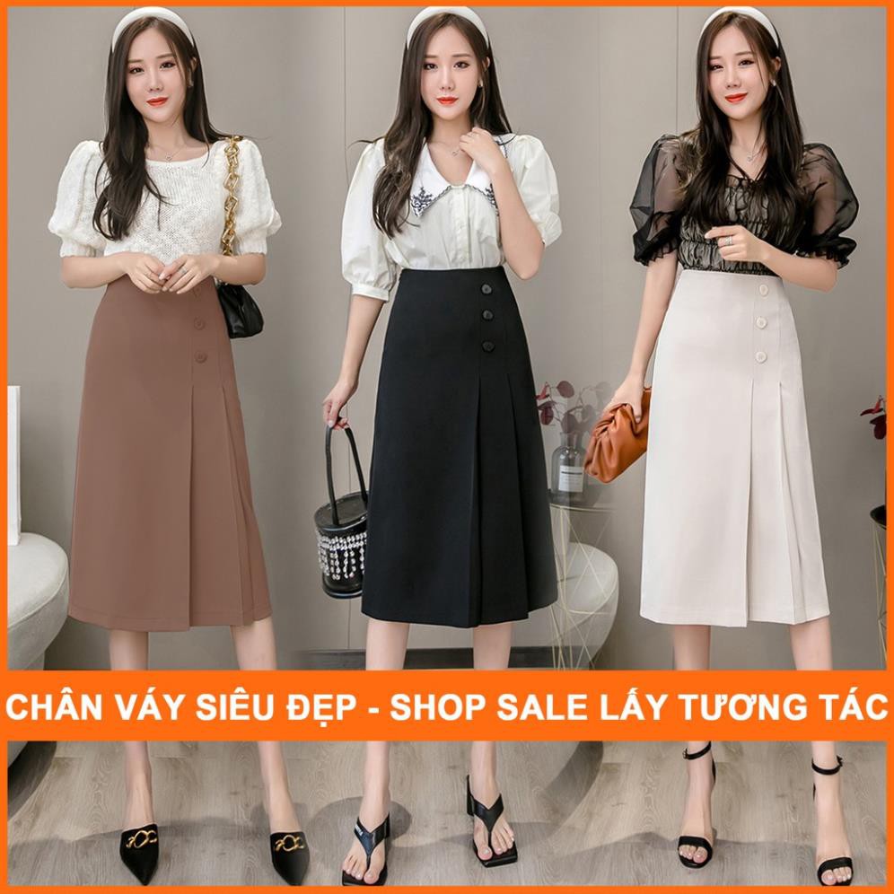 Chân Váy Dài Xếp Ly MADELA lệch tà dáng Chữ A công sở ,Công sở Xếp Li chữ A midi dáng dài - CVLD07