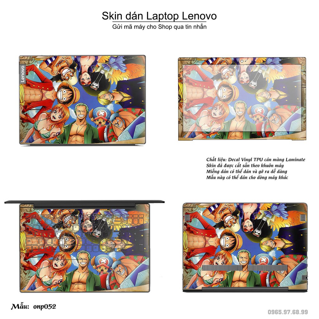 Skin dán Laptop Lenovo in hình Vua hải tặc (inbox mã máy cho Shop)