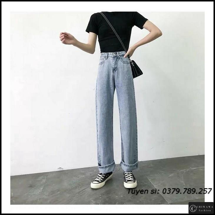 [Sỉ] Quần jean nữ baggy giá rẻ TA06