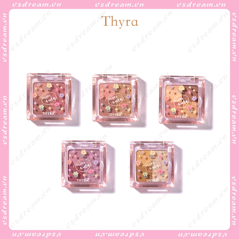 Thyra / thyra Xiaomeng Bảng Phấn Mắt Tông Đất y2k Millennium Màu Lì Và Ánh Ngọc Trai Lấp Lánh Tinh Tế Dễ Dàng Lên Màu Cho Sinh Viên Novice