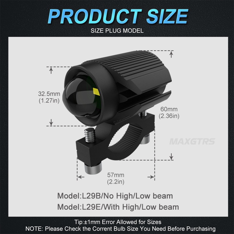 Đèn pha LED MAXGTRS DRL SUV chiếu điểm sương mù/ trợ sáng cho xe máy/ ô tô