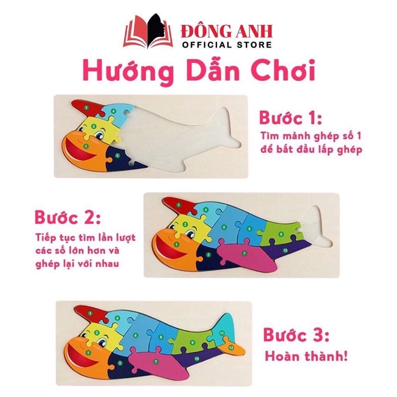 Tranh ghép nối số từ 1 đến 10 Baostore dành cho bé từ 1-3 tuổi