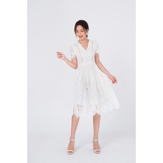 De Leah - Đầm Xoè Ren Can Dây Thang- Thời trang thiết kế