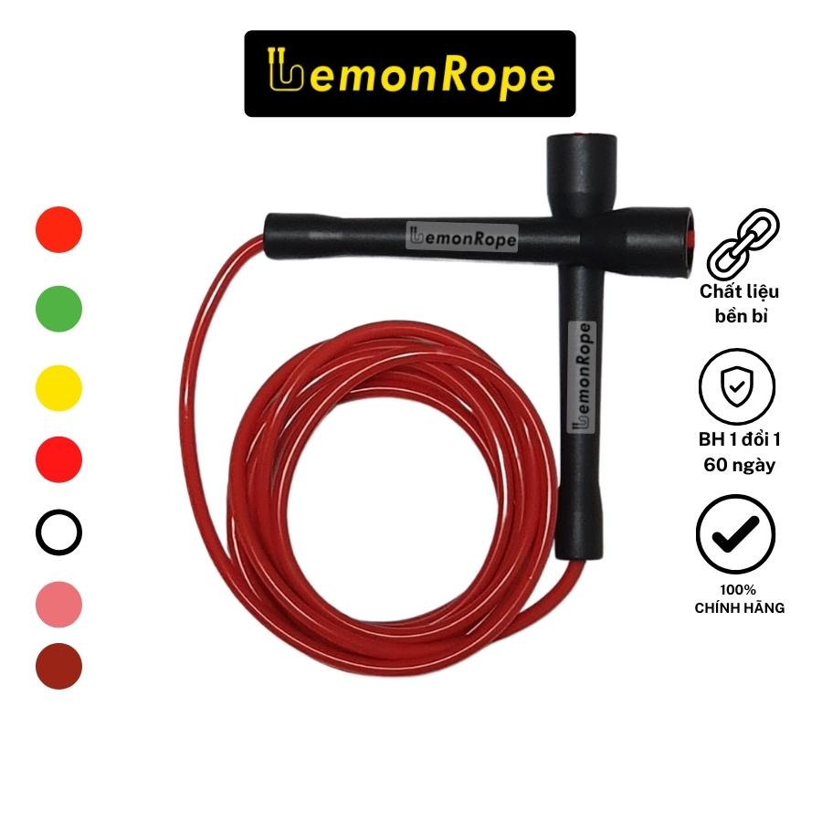 LemonRope Speed - Dây nhảy tốc độ - Dây nhảy thể thao - Chất liệu PVC Vinyl cao cấp, Siêu bền, Chống rối - Màu Đen Đỏ
