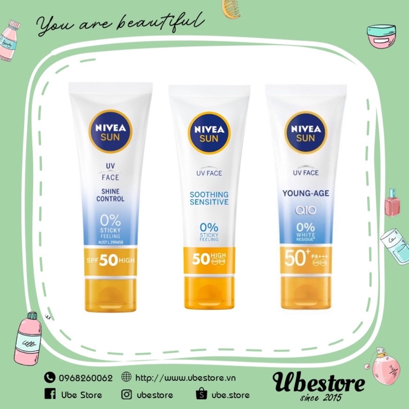 KEM CHỐNG NẮNG NIVEA UV FACE SUN CREAM 50ML