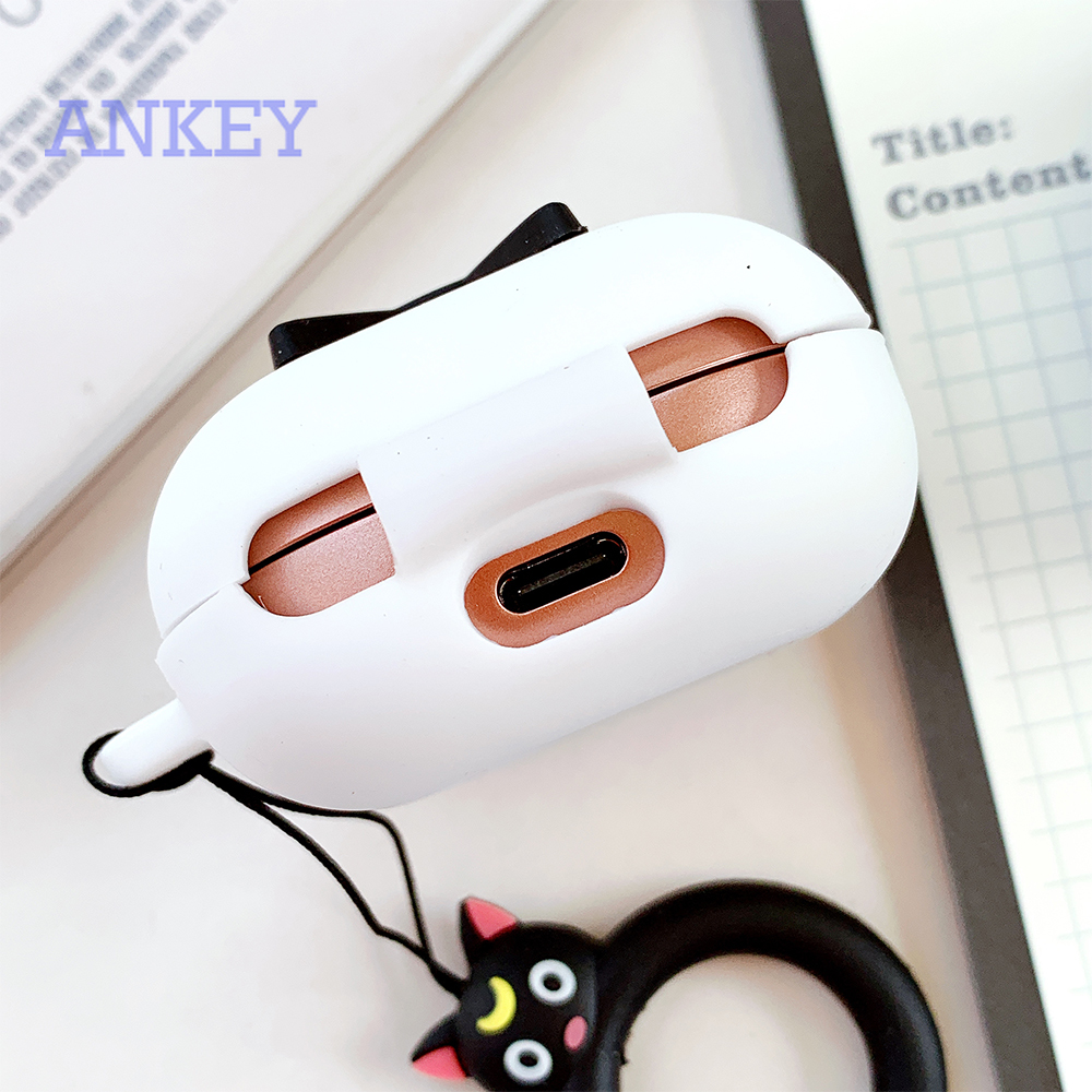 Samsung Galaxy Buds Live / Buds Pro / Buds 2 Case 2020 Vỏ Bảo Vệ Hộp Đựng Tai Nghe Hình Mèo Thủy Thủ Mặt Trăng Đáng Yêu Có Móc Treo Chống Sốc Chống Nước