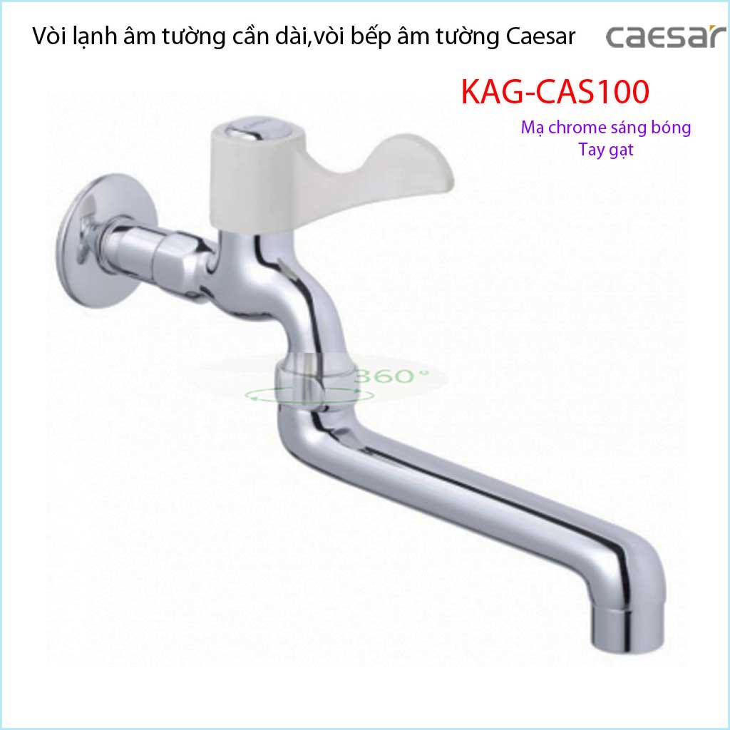 Vòi bếp lạnh gắn tường Caesar KAG-CAS100 , vòi chậu rửa chén bát âm tường xả nước mạnh siêu bền