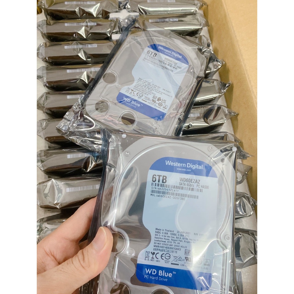 Ổ Cứng HDD WD Blue 6TB 3.5 inch SATA3 6Gb/s Chính Hãng - Mới Bảo hành 24 thán