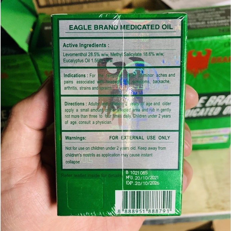 Dầu Xanh Con Ó EAGLE BRAND Singapo {hàng chính hãng 100%}